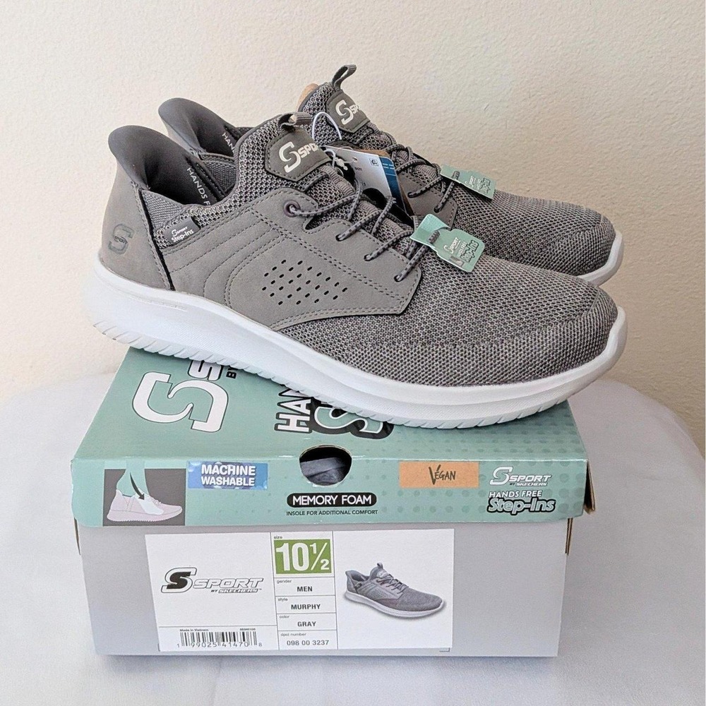 New Skechers S Sport Men's Murphy Slip On Sneakers Shoes Gray Size 10.5